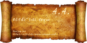 Alföldi Anna névjegykártya