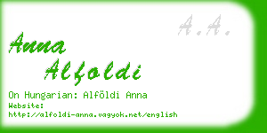 anna alfoldi business card